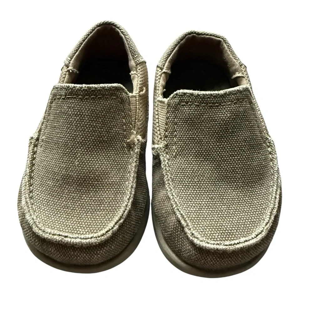 CROCS Kids Santa Cruz II Tan Moccasins